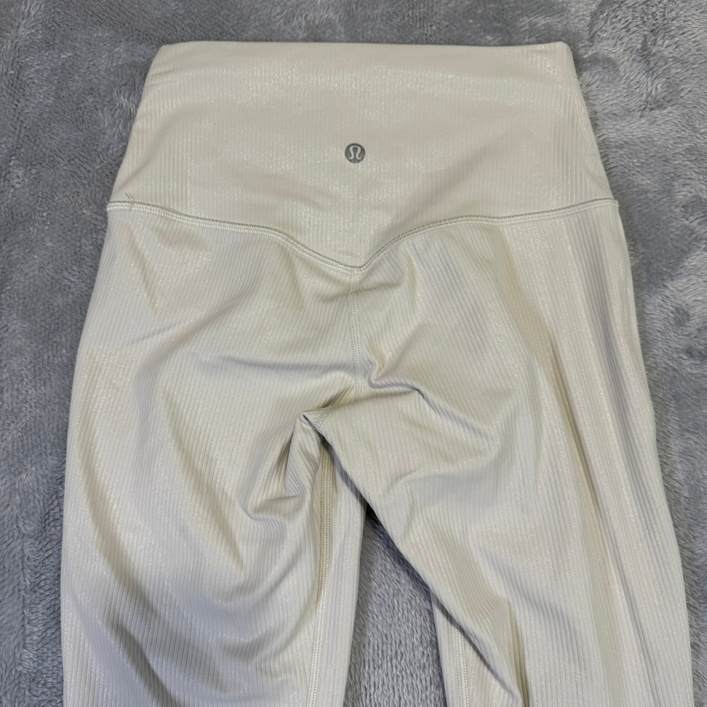 Lululemon Align Ribbed High-Rise Pant 28" Womens 4 Bone White W5GI4S Leggings - Picture 10 of 15